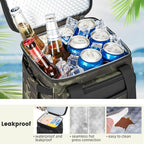 holuxer Insulated Lunch Bag & Lunch Box for Men - Double Deck Reusable Lunch Bag for Women Tote Cooler Bag Leakproof Soft Expandable - Large Lunchbox for Work/Adult/Picnic/Outdoor (Camo，15L)