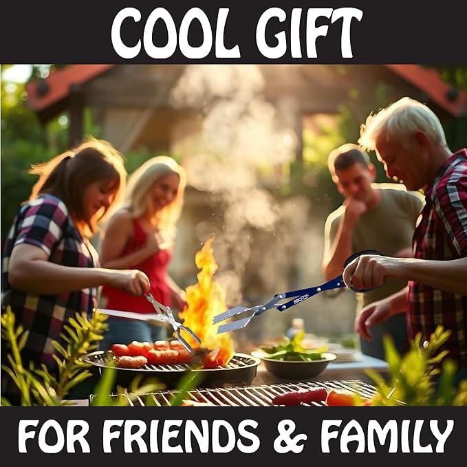 Pack of Two 15-inch 3-in-1 Barbecue Tools by BBQ Croc - Extra Light Tongs, Spatula and Grill Scraper (Green) (15 inch (Pack of 2))