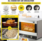 VEVOR Commercial Convection Oven, 66L/60Qt, Half-Size Conventional Oven Countertop, 1800W 4-Tier Toaster w/Front Glass Door, w/Trays Wire Racks Clip Gloves, 120V