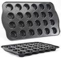 Cupcake Pan Nonstick 2 Pack (Grey, Mini 24 cup)