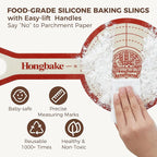 HONGBAKE 8 Inch Round Cake Pan Set for Baking with 2 Pcs Silicone Baking Sling Mats, Nonstick Circle Cake Pans Set of 2, 2.5" Deeper Layer Cake Tin for Oven, Cheesecake Mold, Huty Duty, Golden