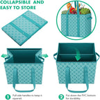 WISELIFE Reusable Grocery Bags [3 Pack],Large Grocery Tote Bag Water Resistant Shopping Bags Foldable Grocery Bag for Clothes,Shoes and Picnic,Green