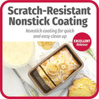 GoodCook BestBake Nonstick Textured Carbon Steel Loaf Pan, 9" x 5", Bronze (Pack of 2)