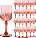 Plastic Wine Glasses, Plastic Goblets Vintage Style Cordial Unbreakable Drinking Glasses, Reusable Drinkware for Wedding Reception, Grand Event Party Supplies (24, Rose Gold)