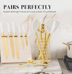 White and Gold Magnetic Measuring Spoons – Stainless Steel Double Sided Measuring Spoons for Cooking and Baking – Cute White and Gold Kitchen Accessories, Ideal for Gifting