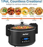 Programmable Slow Cooker with Locking Lid, Portable Multi-Cooker for Family and Gatherings, 8.5 QT Food Warmer with Adjustable Temp, Warmer with Digital Timer, Dishwasher-Safe, Black