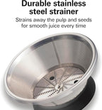 Hamilton Beach HealthSmart Juicer Machine, Compact Centrifugal Extractor, 2.4” Feed Chute for Fruits and Vegetables, Easy to Clean, BPA Free, 400W, Black and Gray (67502)