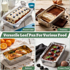 TeamFar Loaf Pans for Baking Bread, 9 x 5 Inch Stainless Steel Bread Loaf Pan with Lid, Meatloaf Pan Tin for Homemade Bread, Brownies, Meal Prep, Storage, Healthy & Dishwasher Safe - Set of 3