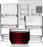 Viski Bodega Glasses - Stackable Drinking Glasses Set - Modern Glassware for Wine and Cocktails - 7oz Set of 6