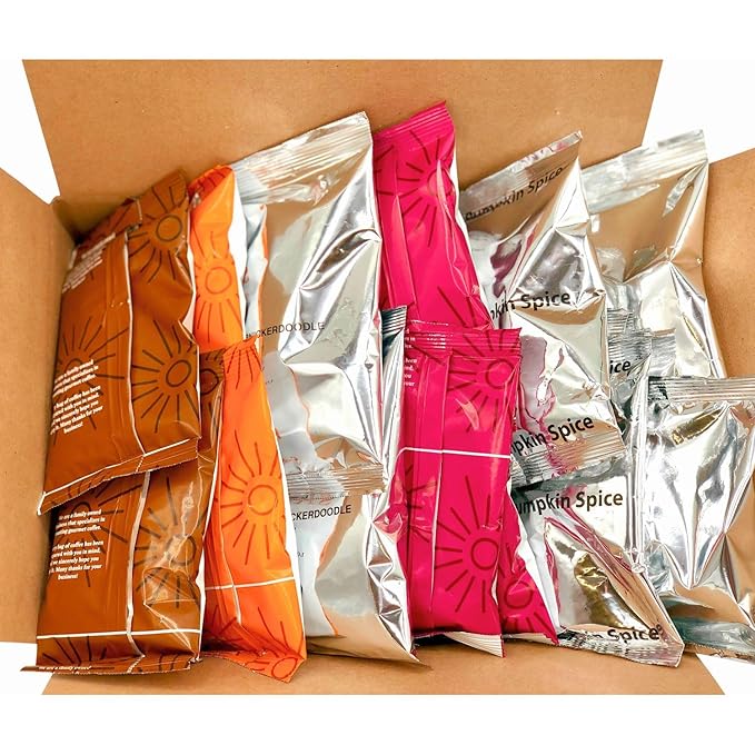 Coffee Gift Set Sampler – Flavored Ground Variety Pack | Medium Roast Low Acid Mold-Free Packets | Gourmet Pre-Measured 2oz Bags for 12 Cup Drip Makers, 12-Count – Sarasota