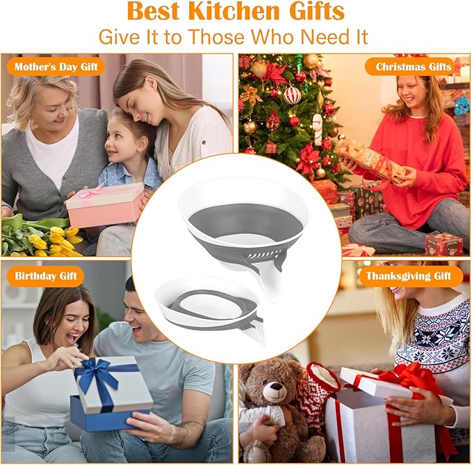 Collapsible Colander - Small Strainer Basket, Side-Drain Design, Dishwasher Safe Food Strainer for Pasta, Fruits, Vegetables