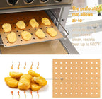 WMKGG 3 Pack Air Fryer Oven Liners Set, 9 x 11 Inch Reusable Non-Stick Toaster Oven Mats Compatible with Cuisinart, Breville, Ninja Foodi, Kalorik, Emeril Lagasse