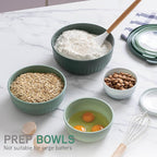 COOK WITH COLOR Prep Bowls with Lids- Wide and Deep Nesting Plastic Small Mixing Bowl Set with Lids, 8 Piece Set - Wide Bowls, Sage