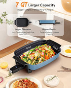 Nuwave Medley XL Digital Electric Skillet, Family Size Griddle w/Glass Lid, 2025 New & Improved Precision Heating, 100°-425°F, PFAS Free G11 Nonstick Ceramic Coating, Portable Hot Plate, 7qt Capacity
