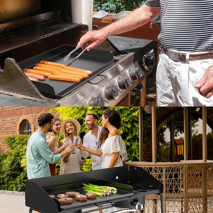 AJinTeby 16" x 24" Fry Griddle for Camp Chef 3 Burner Stove, 16 inch Fry Griddle Top for CampChef Tahoe, Expedition 3X, Big Gas Grill 16, Replacement for Camp Chef SG90 Griddles