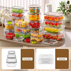 60 PCS Food Storage Containers with Lids Airtight (30 Containers & 30 Lids), 100% Leak Proof Meal Prep Container for Kitchen, BPA-Free Plastic(Polypropylene5), Microwave/Dishwasher Safe, Labels & Pen