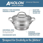 Anolon Classic Stainless Steel Universal Covered Steamer Insert