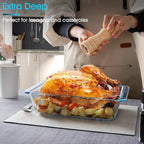 NUTRIUPS 3.7QT Rectangular Deep Glass Baking Dish, Glass Baking Pan for Oven, Clear Bakeware Deep Casserole Dish(3.7QT)