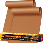 2 Pack Oven Liners for Bottom of Oven, 17"x25" Heavy Duty Non-Stick Oven Liner Mat, Reusable Heat Resistant Grill & Baking Mat, BPA/PFOA Free Roaster Liners, Fits Electric, Gas, Toaster Ovens (Copper)
