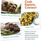 eat2explore Cooking Kits for Kids 18 Pcs – Interactive & Educational Kids Cooking Sets Real for Ages 5 and Up,3 Recipe Cards & Global Ingredients – Perfect for Families and Homeschooling (China)