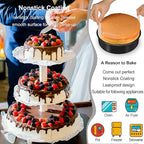 Round Cake Pans Set of 3 (6, 8, 10 Inch), Nonstick Circle Cake Pan with 90PCS Parchment Paper for Layer Cakes Deep-Dish Pizza Tart, Baking Pans Set for Christmas Birthday Thanksgiving, Dishwasher Safe