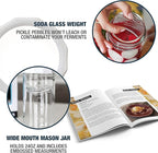 Masontops Fermentation Jar Starter Set, Easy Vegetable Fermentation Kit, Includes Mason Jar, Pickle Kit with Fermentation Lids & Fermentation Weight