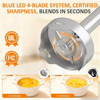 Sunvivi Cordless Hand Blender: 1000W 12-Speed Electric Stick Mixer with 10 Accessories, 600ML Chopper, Whisk, Milk Frother for Smoothie, Soup, Puree, Immersion Blender Set, Black