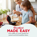 Dash Mini Waffle Maker- Compact Electric Iron for Creative Homemade Treats - Nonstick Surface - Easy-to-Clean - Perfect for Kids & Families - Red