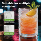 Hobnail Drinking Glasses Set of 8，Includes 12-ounce beer glasses and 10-ounce cocktail glasses.Kitchen Water Glass Cup,Bar Tumbler Glassware Set for Whiskey, Beer, Cocktail, Juice, Milk
