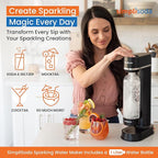 Simpli Soda BLÜ Sparkling Water Maker, Premium Soda Streaming Machine, Carbonated Water Machine and Soda Maker - Black (Machine + 2 CO2 Cylinders)