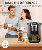 Organic Yerba Mate Tea Pods for Keurig - Green, Unsmoked Yerba Mate by Teavity (36 Tea Pods)