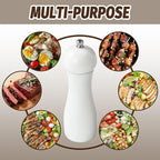 SHIKORI Manual Wooden Salt and Pepper Mills Shakers, 6.5 inch Salt and Pepper Grinders Set,Ceramic Rotor with Strong Adjustable Coarseness-Set-2 Pcs