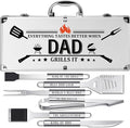 Dad Gifts, Dad Birthday Gifts from Daughter Son Heavy Duty Grilling Accessories Kit for Backyard BBQ, Thick Stainless Steel Grill Utensils with Non-Slip Handle Tool for Man on Christmas