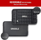 Techwood Indoor Grill Smokeless Grill, 1500W Indoor Korean BBQ Electric Tabletop Grill with Tempered Glass Lid, Removable Grill and Griddle Plates with Drip Tray, Gray