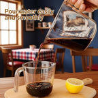 Plastic Measuring Cups Set, 3PCS with Pour Spout & Handle, Multi-Scale (cup | oz | ml) Stackable Liquid & Dry Measuring Tools for Baking Cooking, Essential Kitchen Gadgets (Coffee Brown)