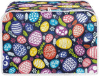 JEOCODY Easter Toaster Cover Egg Print Toaster Covers 4 Slice Wide Slot Dustproof Fingerprint Protectors and Greasy Protection Anti-sputtering Machine Washable Women Gift