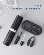 CIRCLE JOY Electric Wine Bottle Opener Set - Rechargeable Cordless Wine Corkscrew with Charging Base, Foil Cutter, Aerator Pourer and Stopper
