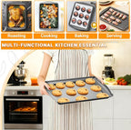 Baking Pan Set of 3 - Carbon Steel Baking Sheets Set, 13/15/17 Inch, Nonstick Cookie Sheets for Baking, Rust & Warp Resistant & Stackable, Nontoxic & Heavy Duty & Easy Clean