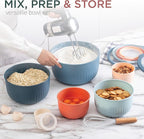 COOK WITH COLOR Prep Bowls with Lids- Wide and Deep Nesting Plastic Small Mixing Bowl Set with Lids, 12 Piece Set - Deep Bowls, Multicolor