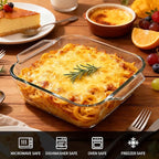6"x6" Baking Pan, Square Baking Dishes 2 Pack Glass Bakeware Dish For Casserole Lasagna Brownie, Perfect for Reheating Individual Portions in Oven, Microwave or Air Fryer