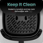 Chefman TurboX 4-in-1 Air Fryer, 5-Quart Airfryer for Extra Crispy Chicken, Fries, Wings, and More, Air Fry, Bake, Reheat, and Frozen Functions, Digital Touch Controls, Dishwasher Safe