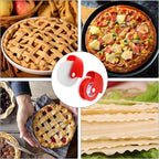 2 Pack Pastry Cutting Wheel, Pastry Wheel Decorator Pie Crust Pastry Wheel and Cutter for Cutting Pastry, Rolled Pastry Pie Crimper, Baking & Cooking Tool for Apple Pie Crust or Ravioli Pasta