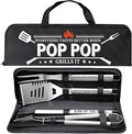 Pop Pop Gifts from Grandkids, Gifts for Poppop Grandparents Day, Grilling Accessories, Heavy Duty Stainless Steel Grill Set BBQ Grill Tools for Outdoor Grill with Aluminum Case, Grill Utensils Set
