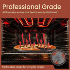 Non-Stick Pizza Pan with Holes - 13-Inch Perforated Pizza Crisper Carbon Steel Pizza Pan - 1 Round Pizza Trays PFOA PFOS and PTFE Free