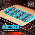 2pcs Silicone Donut Pan, 12 Holes Mini Donuts Mold Heat Resistant, Silicone Donut Molds for baking, Mini Baking Mold for baking delicious donuts, Non-stick Bottom, Easy to Clean
