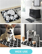 Dish Drying Mat for Kitchen Counter, 12"x19" Dish Drying Pad with Non-slip Rubber Backed, Hide Stain Anti Absorbent for Kitchen Counter, Drying Mat for Coffee Machine Dish Rack (Black Trellis)
