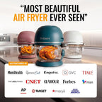 Non Toxic Air Fryer™ Pro | 9-in-1 Glass Air Fryer | Self-Cleaning | 5 Quart | Rotisserie and Tumbler | 400F Vortex For Even Cooking, BPA-Free Teflon Free, Recrisp, Roast, Bake, Orange