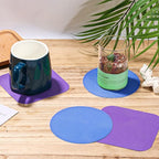 LUTER 4pcs Jar Opener, Rubber, Multi-function Silicone Bottle Opener for Seniors with Weak Hands Lid Cap Gripper Pads Kitchen Coasters Gadgets(Blue, Purple)