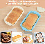 1 pc Silicone Bread Loaf Pans for Homemade Bread with Metal Frame, 9.5 x 5 Inch Non Stick Silicon Banana Loaf Pan for Oven, Silicone Baking Mold for Brownies,Sandwiches (Beige)