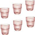 Bormioli Rocco Barshine 10.38 oz. Rocks Stackable Tempered Drinking Glasses, Set of 6, Peach